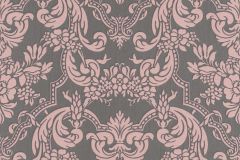 570649 cikkszámú tapéta,  Rasch Trianon XIII tapéta katalógusából Barokk-klasszikus,természeti mintás,textil hatású,textilmintás,virágmintás,pink-rózsaszín,szürke,lemosható,vlies tapéta