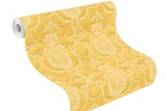 570847 cikkszámú tapéta,  Rasch Trianon XIII tapéta katalógusából Barokk-klasszikus,különleges felületű,textil hatású,textilmintás,gyöngyház,sárga,lemosható,vlies tapéta