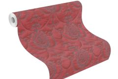 570861 cikkszámú tapéta,  Rasch Trianon XIII tapéta katalógusából Barokk-klasszikus,különleges felületű,textil hatású,textilmintás,gyöngyház,piros-bordó,szürke,lemosható,vlies tapéta