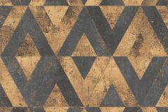 535556 cikkszámú tapéta,  Rasch Yucatan tapéta katalógusából Absztrakt,geometriai mintás,arany,fekete,lemosható,vlies tapéta
