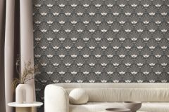 M53309 cikkszámú tapéta,  Ugepa Elegance tapéta katalógusából Természeti mintás,fehér,fekete,szürke,gyengén mosható,vlies tapéta