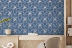M66101 cikkszámú tapéta,  Ugepa Elegance tapéta katalógusából Virágmintás,kék,lemosható,vlies tapéta